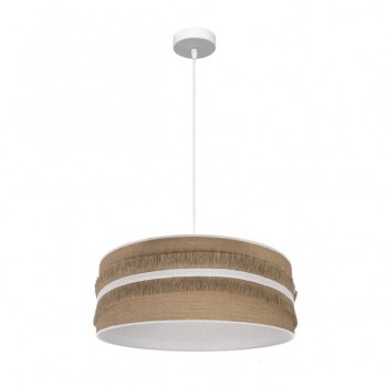 Distribuidor - Lâmpadas Diversas | Colgantes Moderno | COLGANTE NATALIA 1XE27 BLANCO/SACO-BLANCO REGX50X50 CM Ref: 188595001